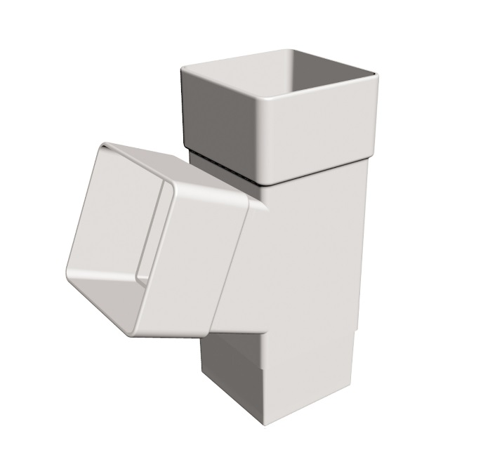 White Squareline Downpipe - 112° Branch