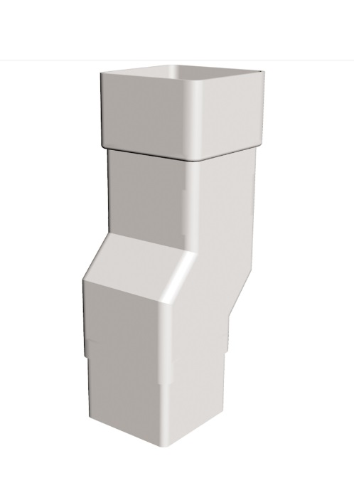 White Squareline Downpipe - Mini Offset