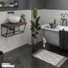 Monument Grey Metro Tile Waterproof Laminated Shower Wall Panels - Image 5
