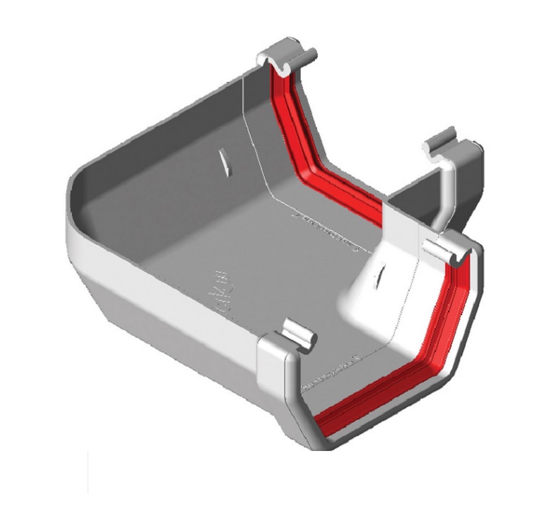 White Squareline Guttering - Gutter Angle 90°