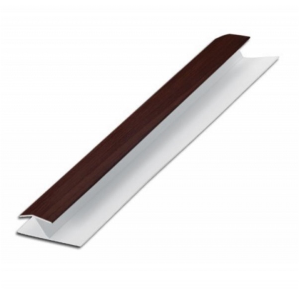 Mahogany External Upvc Shiplap Cladding - 2-Part H/Joint Trim 3 Metre