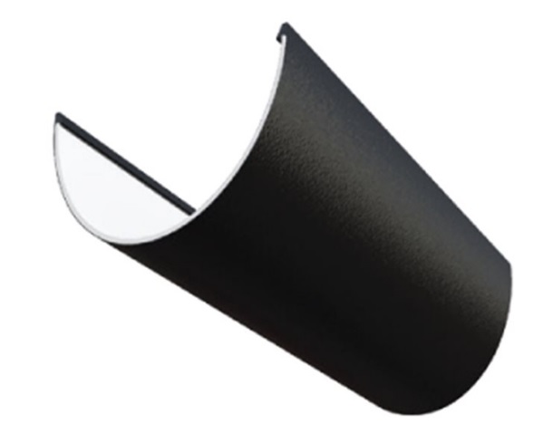 Black 1/2 Round Cast Iron Effect Gutter