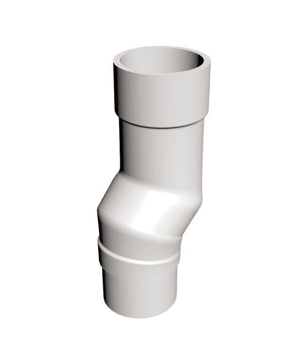 White Round Downpipe - Mini Offset