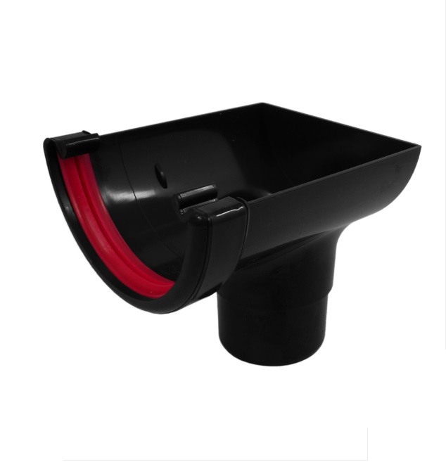 Black 1/2 Round Guttering Stop End Outlet