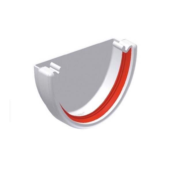 White Deepflow Guttering - External Stopend