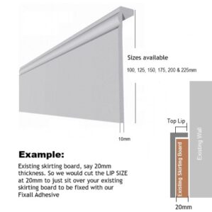 Plastic Skirting Board Cover Over Square Edge White - External Corner - Image 2