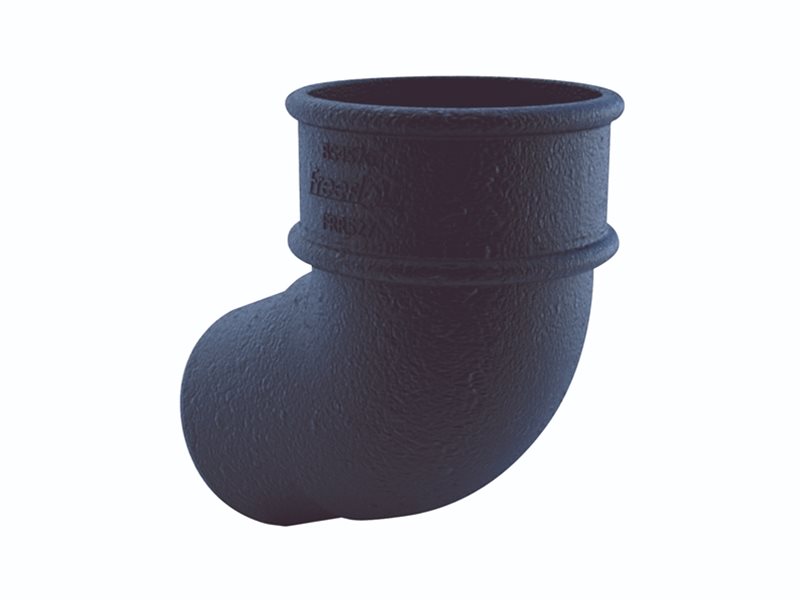 Black Round Cast Iron Effect Downpipe 112° Offset Bend