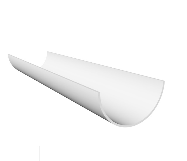 White Round Guttering - Gutter 4m