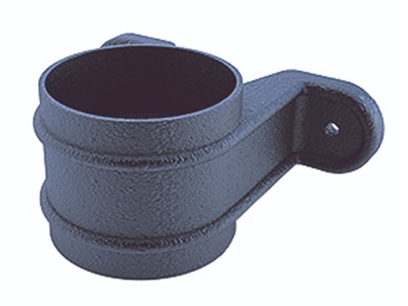 Black Round Cast Iron Effect Downpipe Clip & Collar