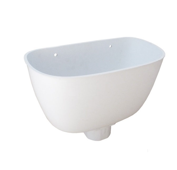 White Squareline Downpipe - Hopper