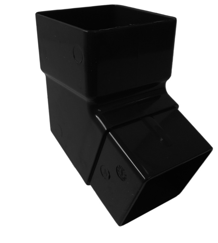 Black Squareline Downpipe - Offset Bend 112°