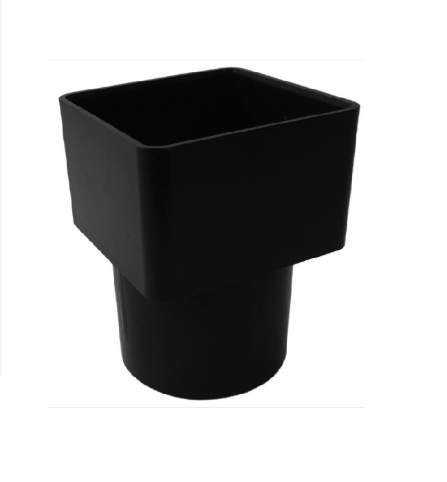 Black Squareline Downpipe - Square To Round Pipe Adaptor