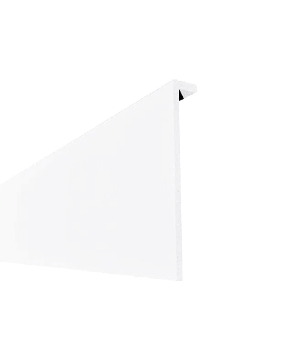 Plastic Skirting Board Cover Over Square Edge White-125mm