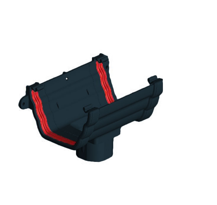 Anthracite Grey Ogee Guttering Running Outlet
