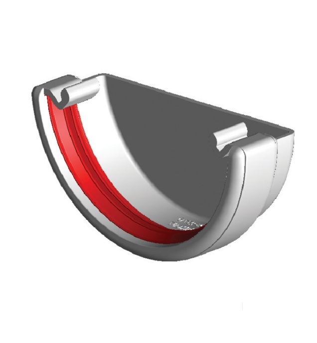 White Round Guttering - External Stopend