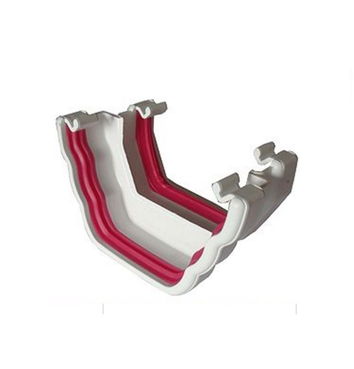 White Ogee Guttering - Ogee to Square Gutter Adaptor