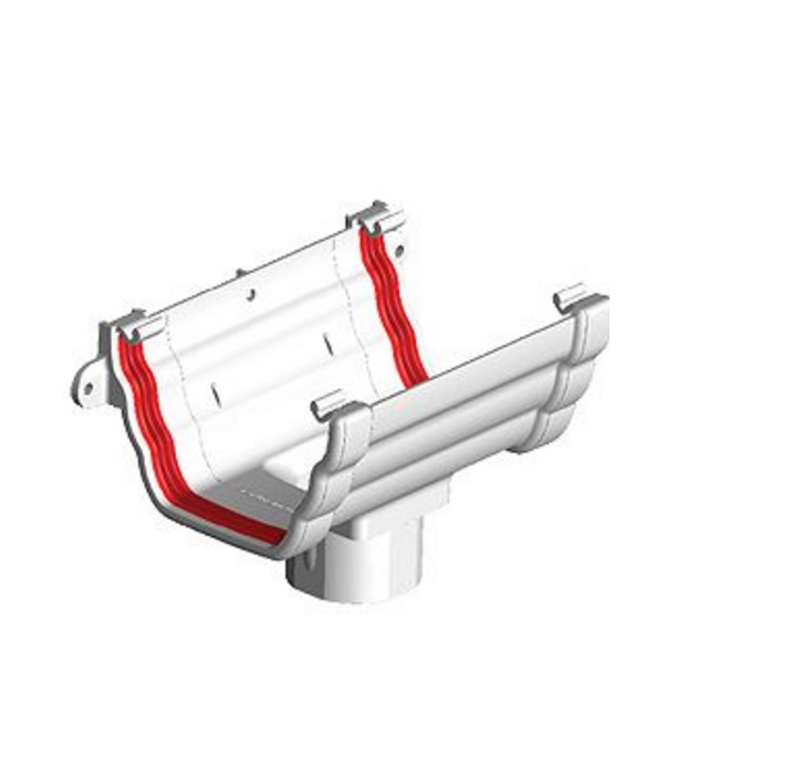 White Ogee Guttering - Running Outlet