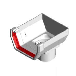 White Squareline Guttering - Stopend Outlet