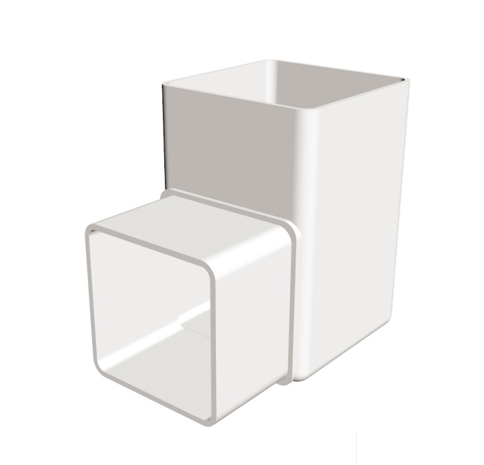 White Squareline Downpipe - Pipe Bend 90°