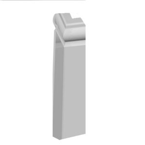 Plastic Skirting Board Cover Over Ogee Edge White - External Corner