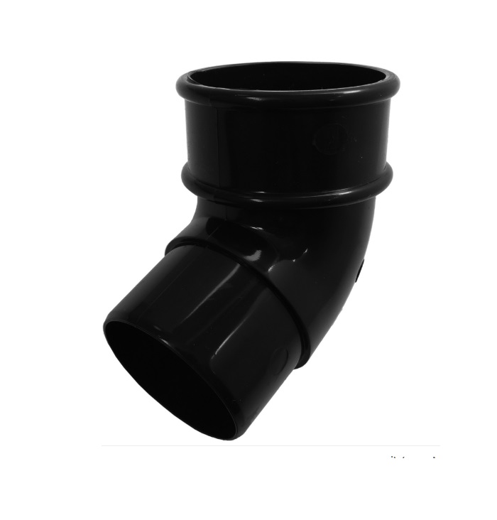 Black Round Downpipe 112° Offset Bend
