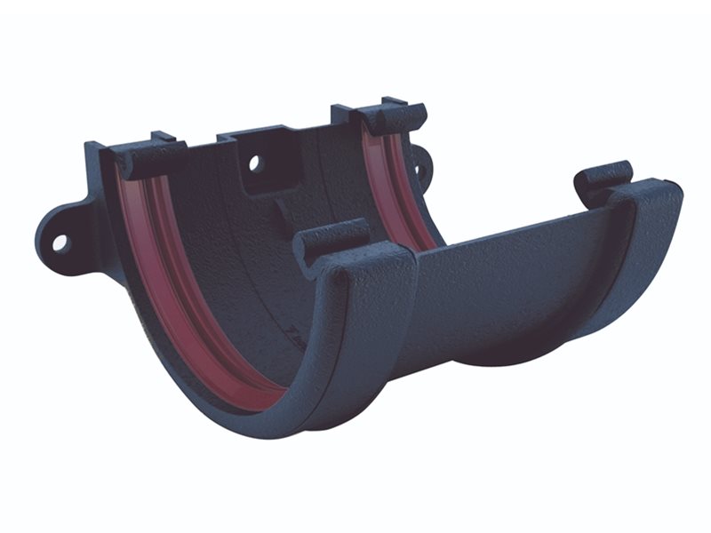 Black 1/2 Round Cast Iron Effect Guttering Union