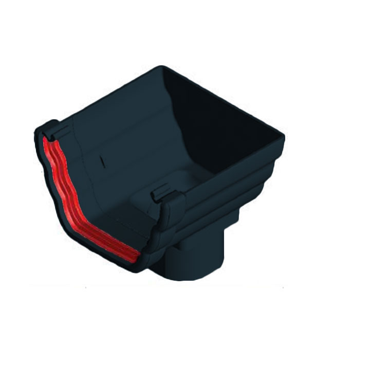 Anthracite Grey Ogee Guttering Stop End Outlet