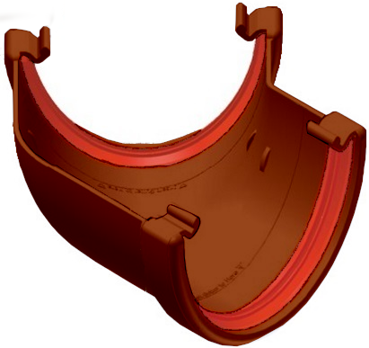 Brown Deepflow Guttering - Gutter Angle 135°