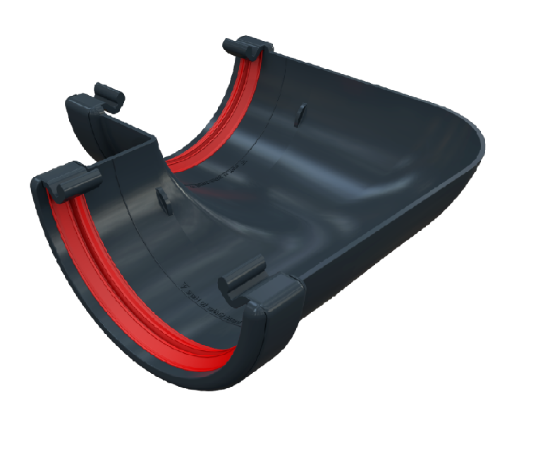 Anthracite Grey 1/2 Round Guttering-Gutter Angle 90°