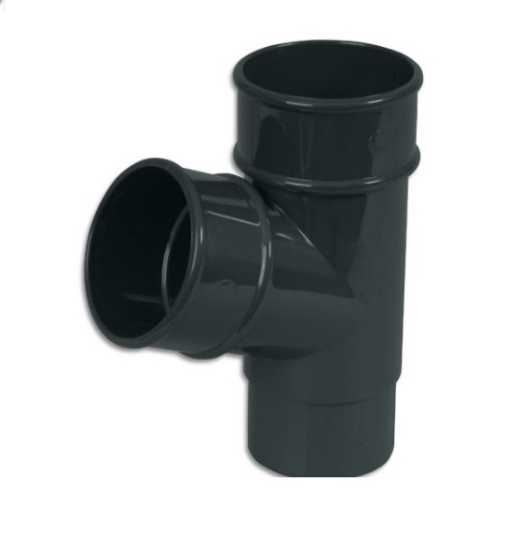 Anthracite Grey Round Downpipe Pipe Branch