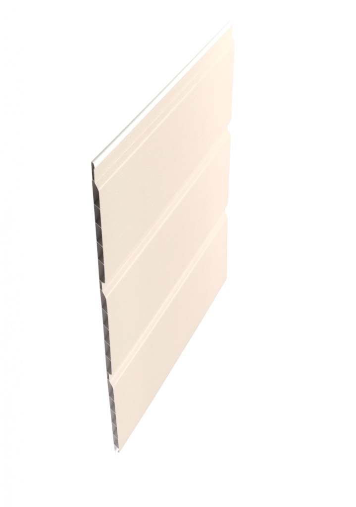 Cream Subtle Grained Finish Hollow Soffit Board-300mm x 5m