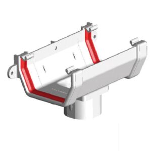 White Squareline Guttering - Running Outlet