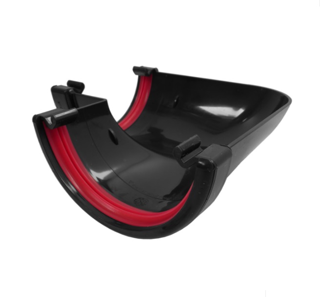 Black 1/2 Round Guttering 90° Angle
