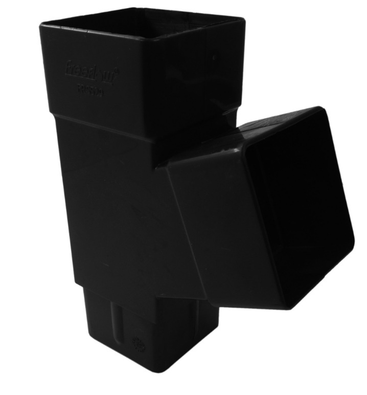 Black Squareline Downpipe 112° Branch