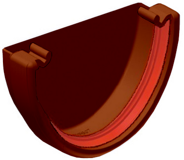 Brown Deepflow Guttering - External Stopend