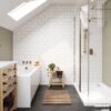 Monument Grey Metro Tile Waterproof Laminated Shower Wall Panels - Image 4