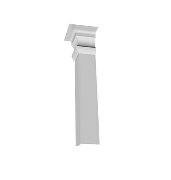 Plastic Skirting Board Cover Over Ogee Edge White - Internal Corner