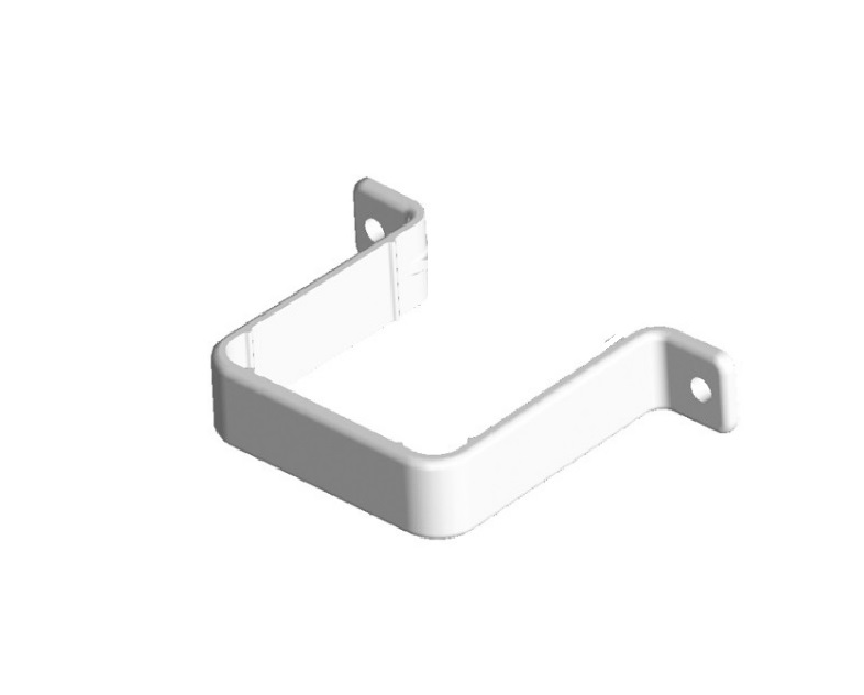 White Squareline Downpipe - Flush Fitting Pipe Clip