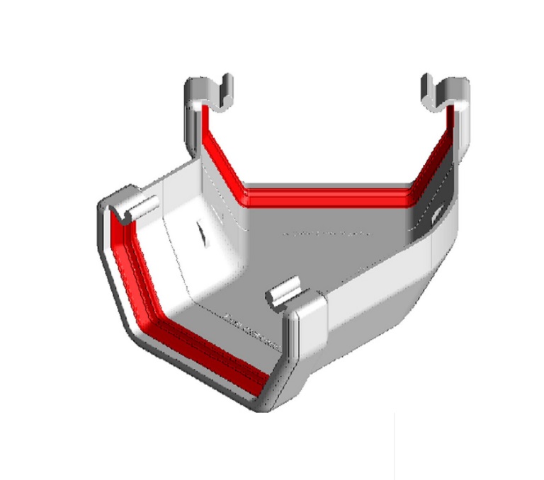 White Squareline Guttering - Gutter Angle 135°