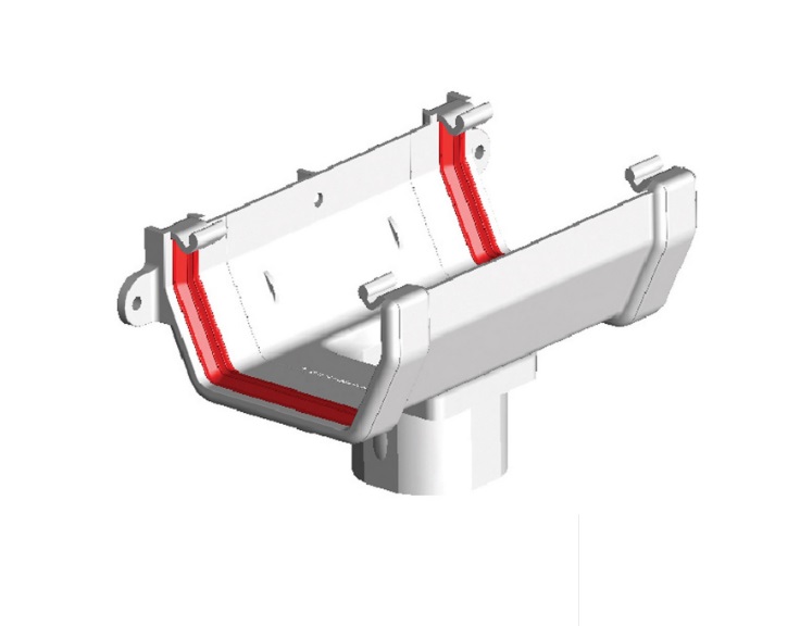 White Squareline Guttering - Running Outlet