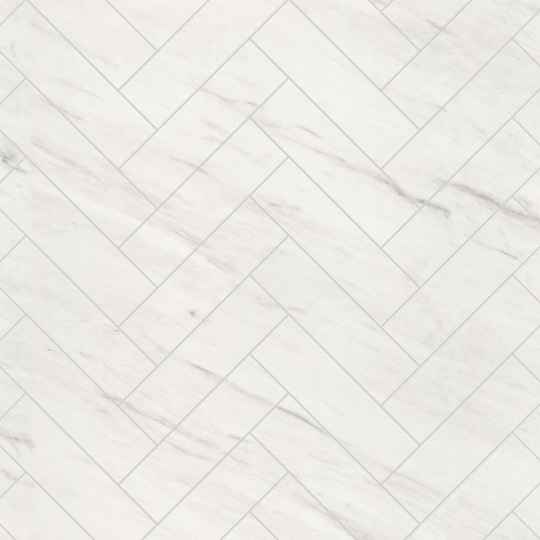 Levanto Marble Herringbone Tile Waterproof Laminated Shower Wall Panels
