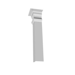 Plastic Skirting Board Cover Over Ogee Edge White - Internal Corner