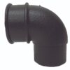 Black Round Cast Iron Effect Downpipe 90° Bend