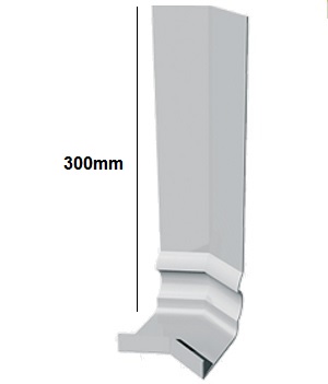 White Full Replacement Fascia Board Ogee Ended 18mm Thickness - External Fascia Corner 135 Degrees