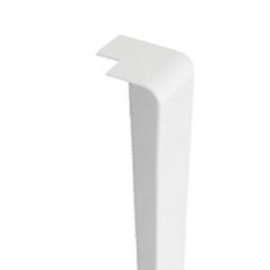 Plastic Skirting Board Cover Over Square Edge White - External Corner