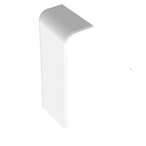 Plastic Skirting Board Cover Over Square Edge White - Joint