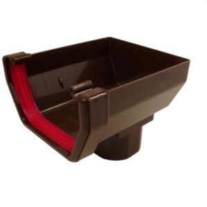 Brown Squareline Guttering - Stopend Outlet