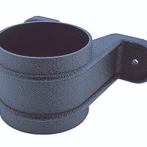 Black Round Cast Iron Effect Downpipe Clip & Collar