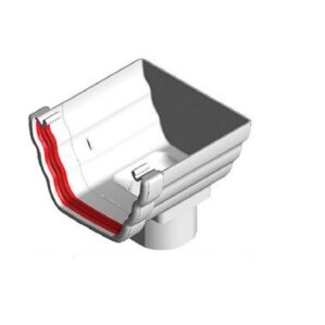 White Ogee Guttering - Stopend Outlet