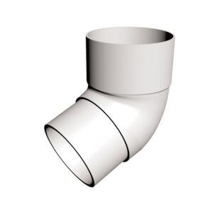 White Round Downpipe - Offset Bend 112°